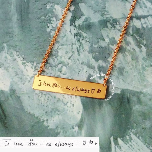 Handwriting Bar Necklace