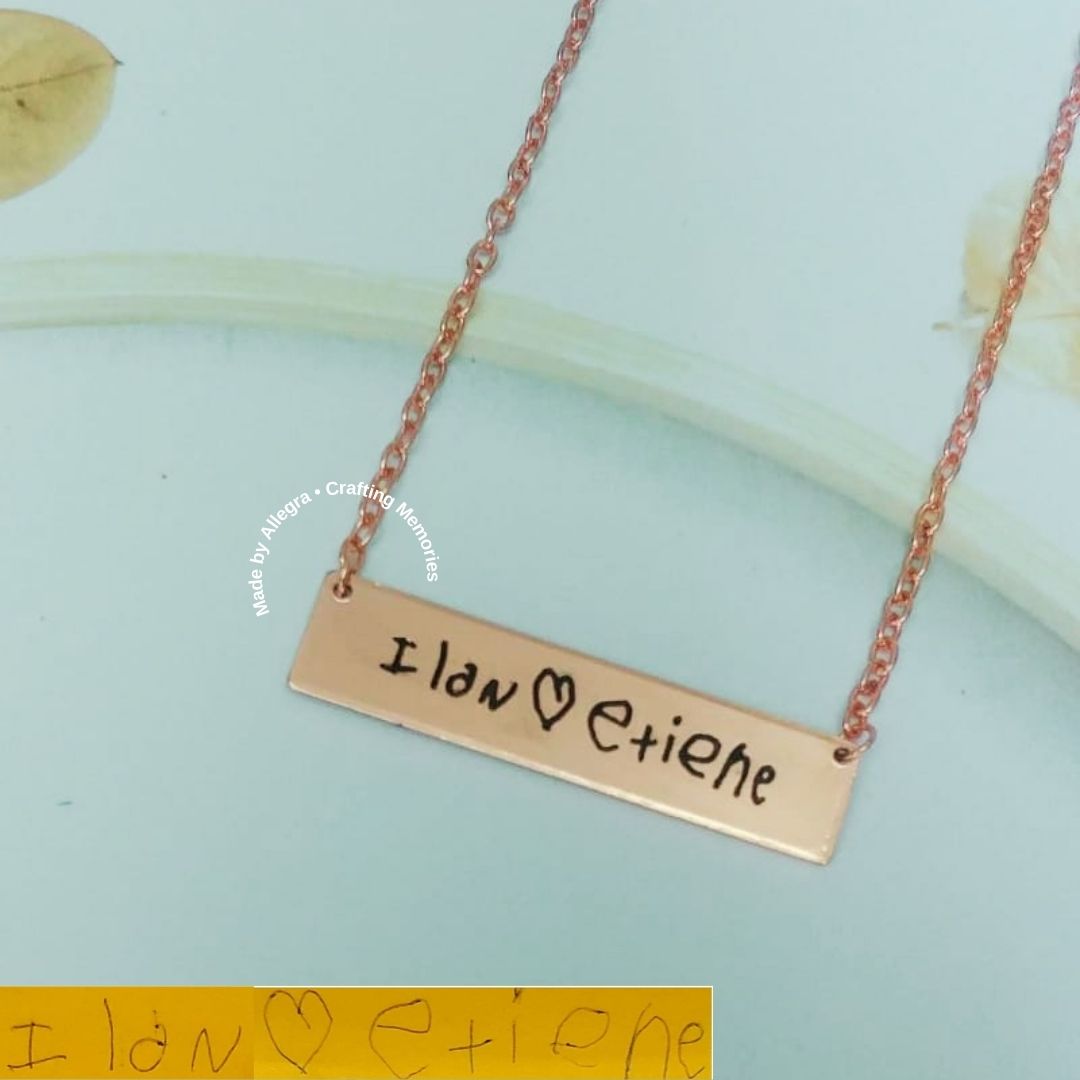 Handwriting Bar Necklace