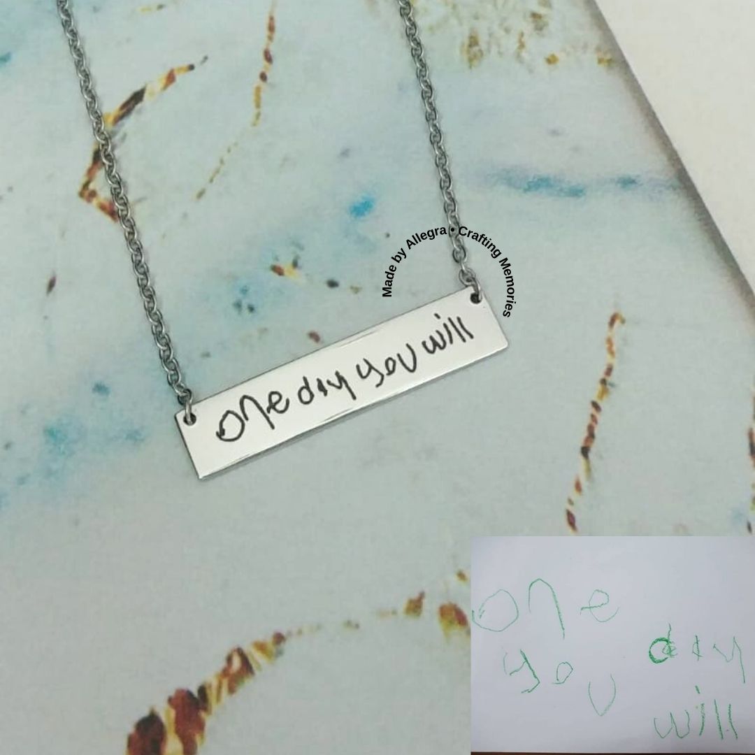 Handwriting Bar Necklace