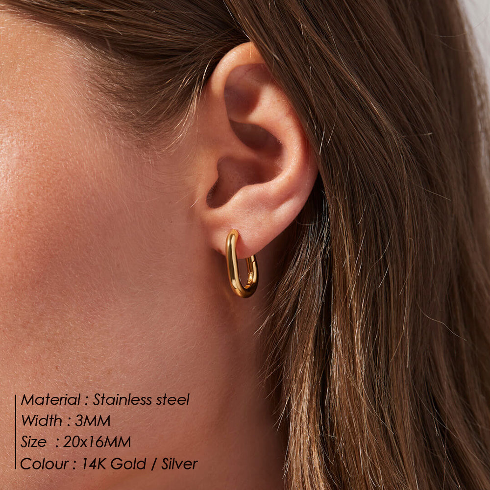 Oval Hoop Earrings