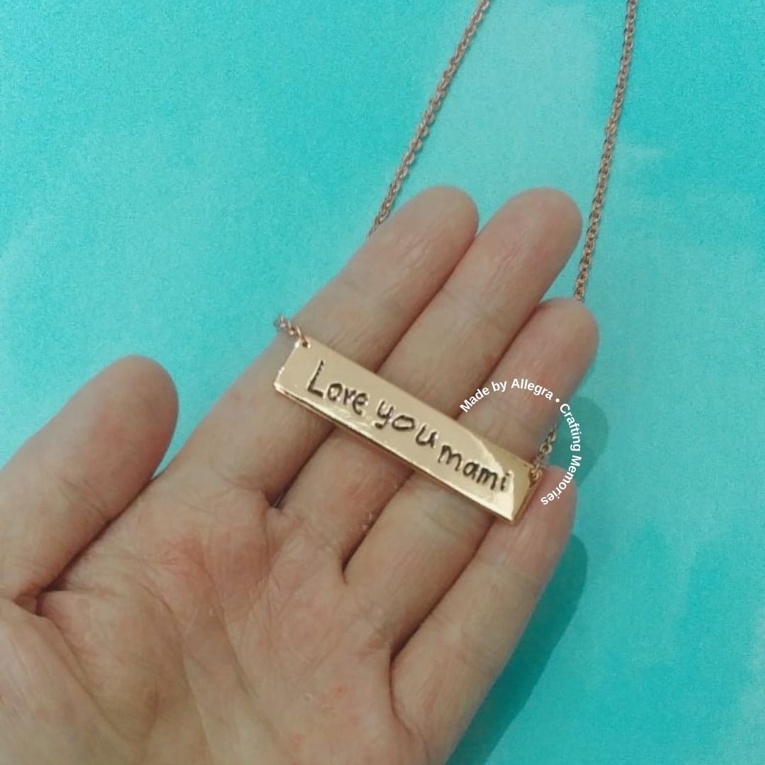 Handwriting Bar Necklace