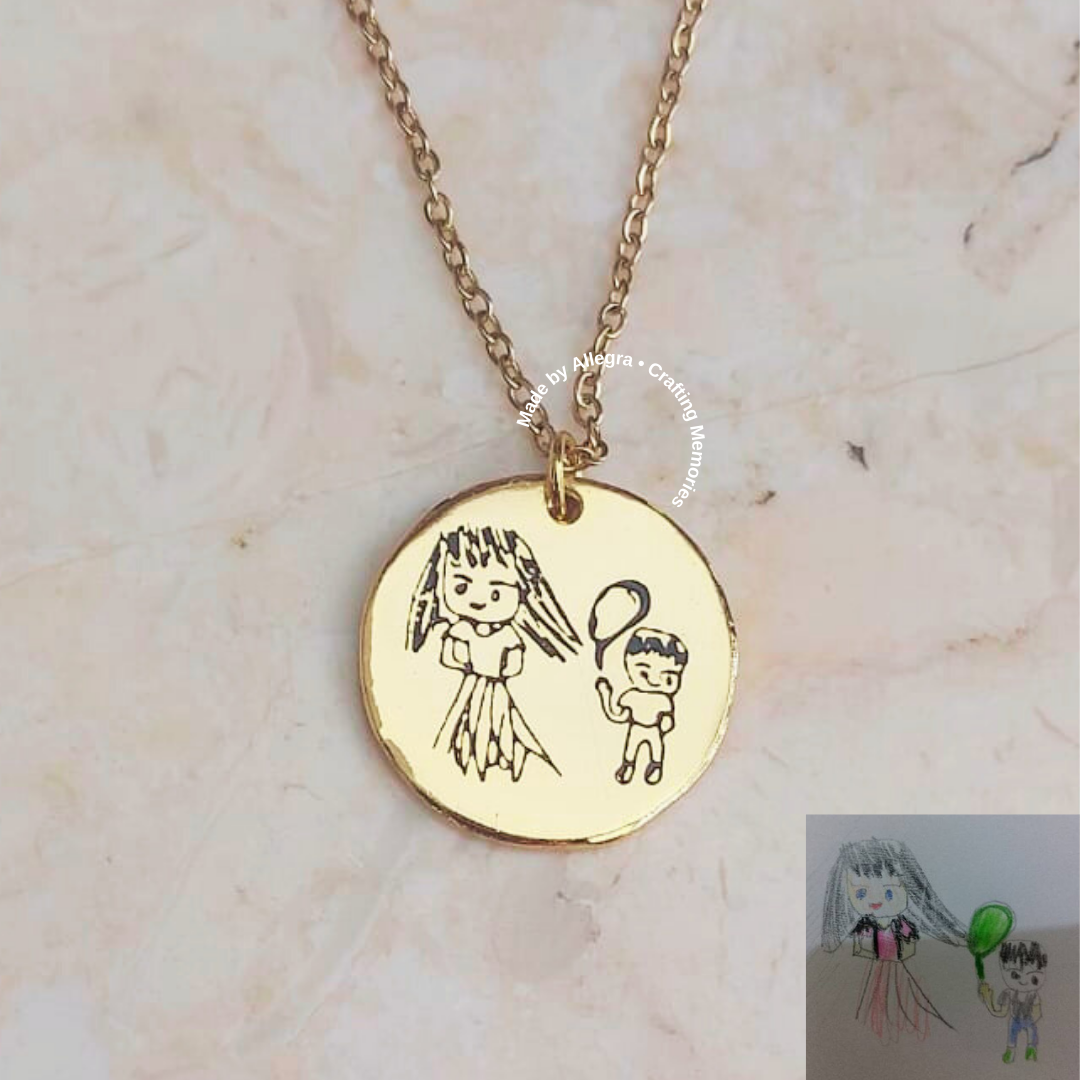 Drawing Disc Necklace