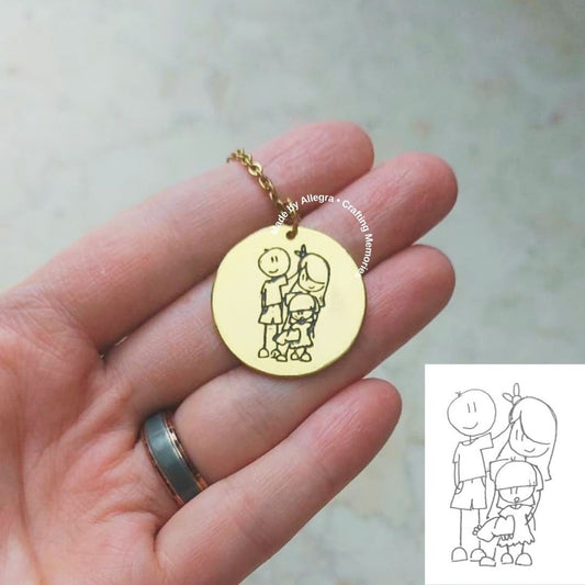 Drawing Disc Necklace