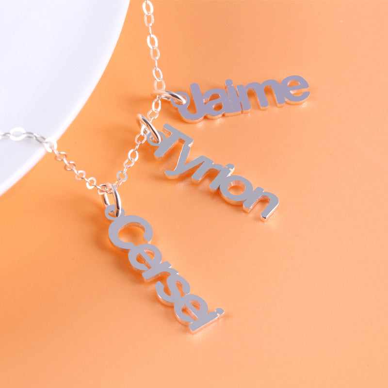 Multiple Vertical Name Necklace