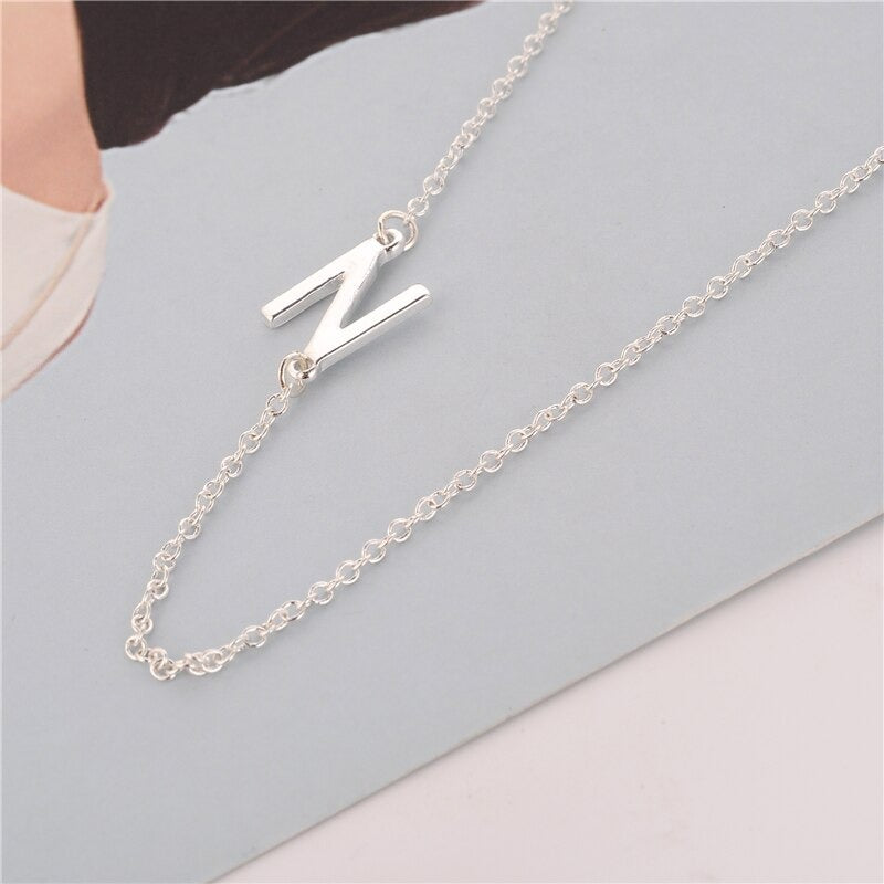 Sideway Initial Necklace