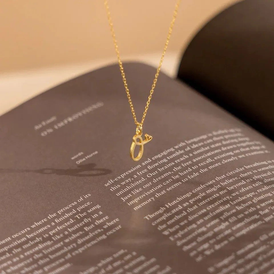 Initial Script Necklace