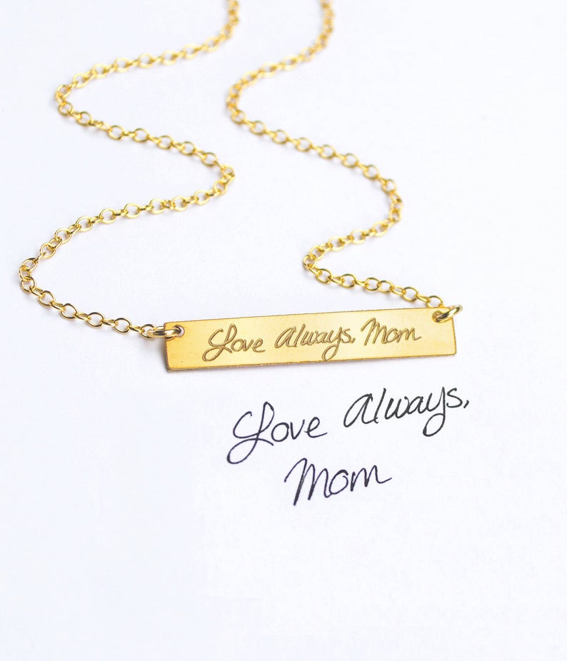 Handwriting Bar Necklace